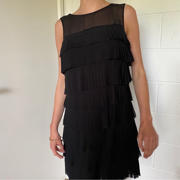 Ted Baker black pleat dress designer size 2 - Picture 2 of 5